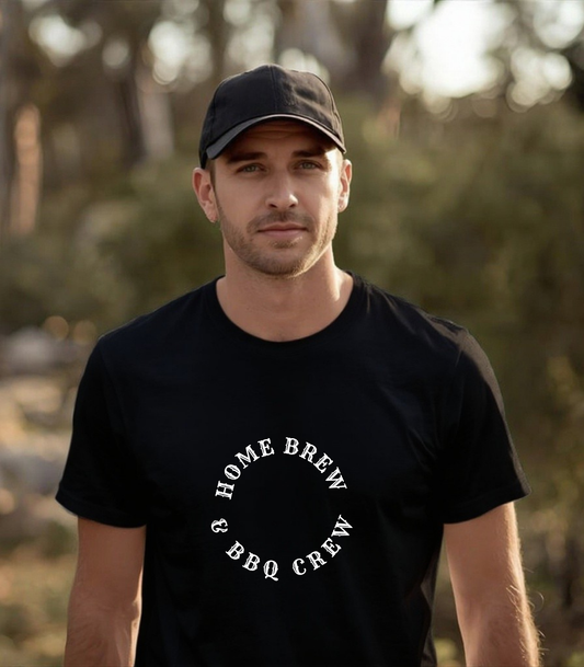 Home Brew & BBQ Crew T-shirt, Beer & BBQ Lover Tee, Gift for Dad or Grandad