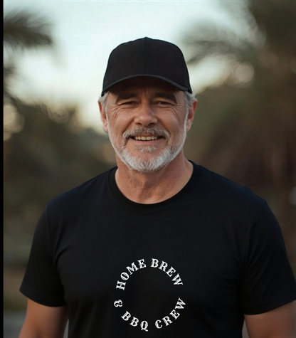 Home Brew & BBQ Crew T-shirt, Beer & BBQ Lover Tee, Gift for Dad or Grandad