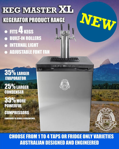 Keg King - Kegmaster Series XL Kegerator - Fastap Double Tap