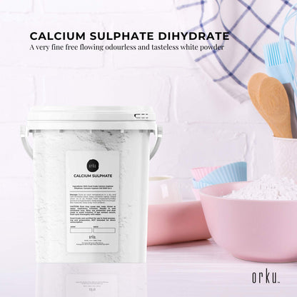 1Kg Calcium Sulphate Gypsum Powder Bucket-  Food Grade Hydrous Sulfate