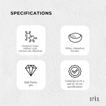 1Kg Calcium Sulphate Gypsum Powder Bucket-  Food Grade Hydrous Sulfate