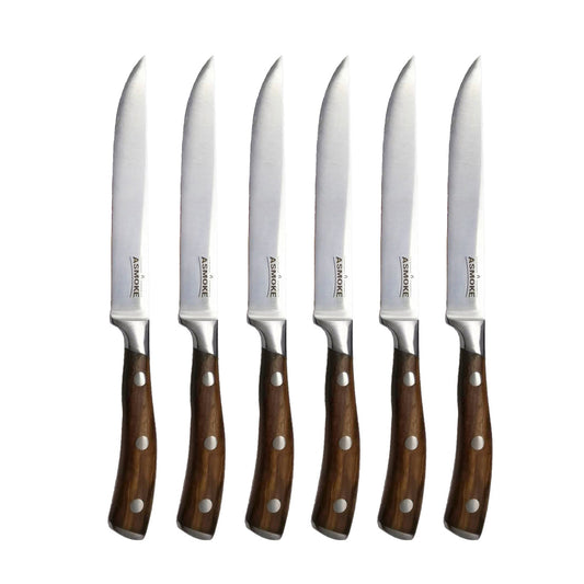 ASMOKE STEAK KNIFE SET OF 4,PAKKAWOOD HANDLE