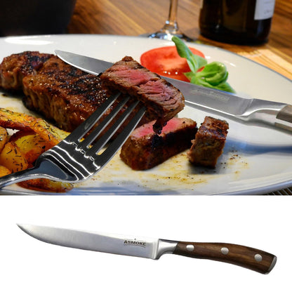 ASMOKE STEAK KNIFE SET OF 4,PAKKAWOOD HANDLE
